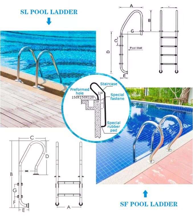 Scalette per piscine commerciali